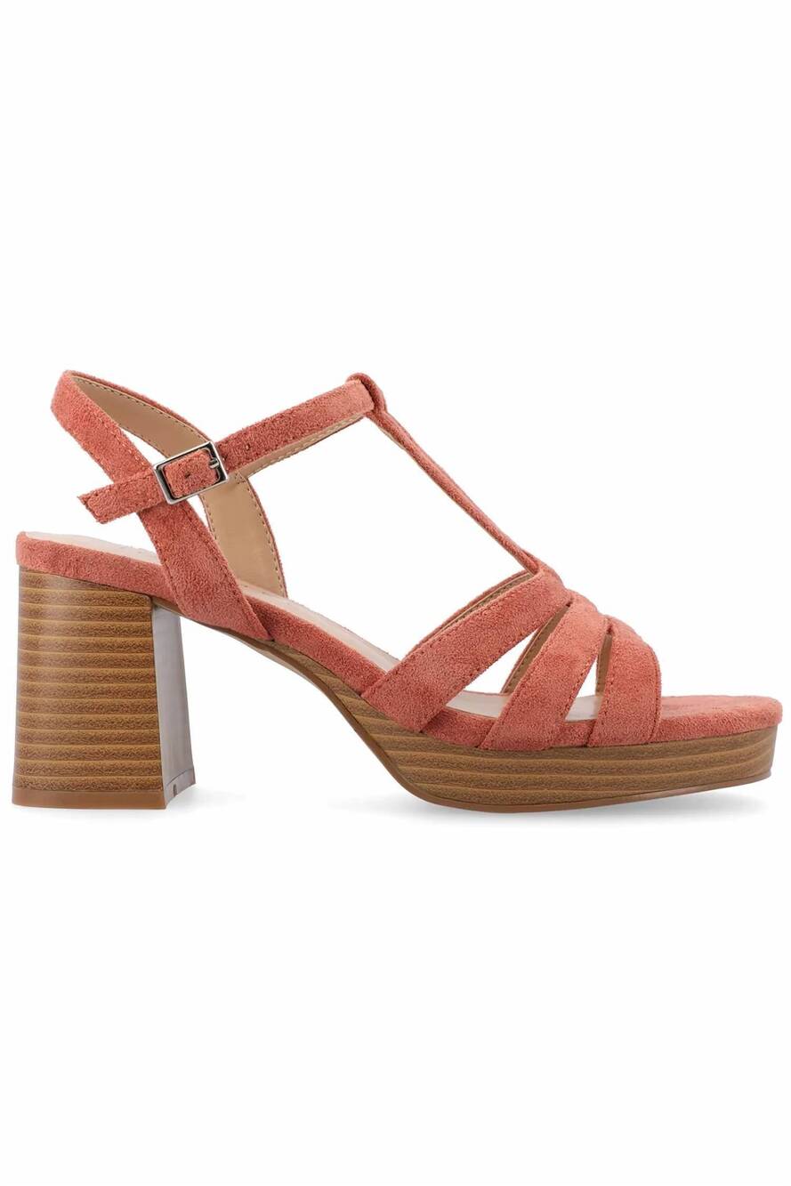 NEW JOURNEE COLLECTION women's alyce block heeled sandal in tan